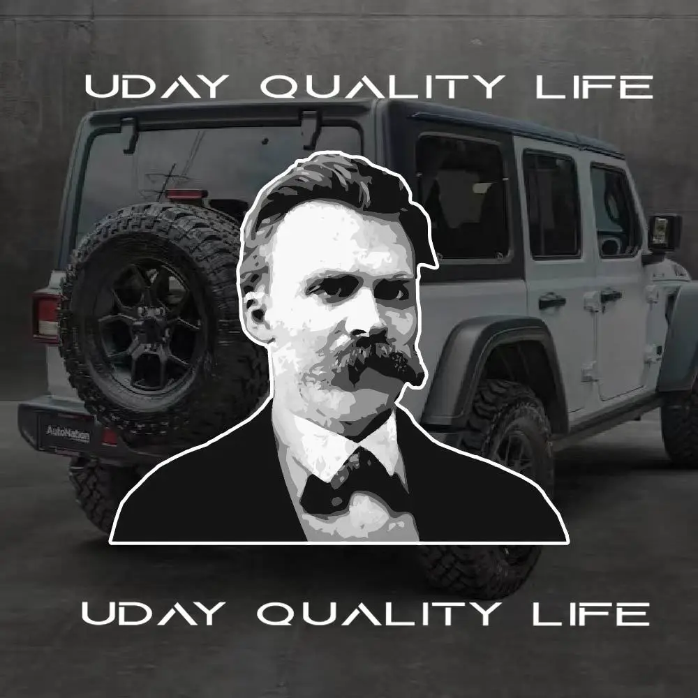 

Friedrich Nietzsche Portrait Quote Sticker for Car Guitar Laptop Motorcycle Windshield Decor Waterproof Customize God is Dead