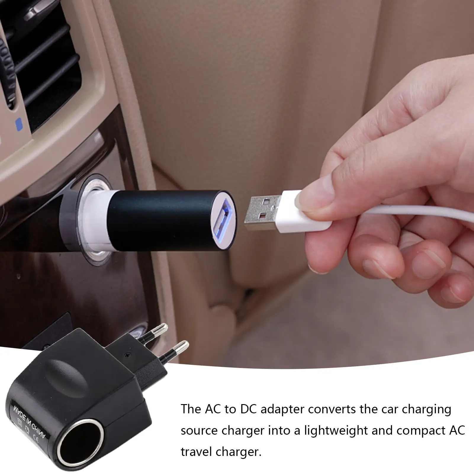 12 Volt Car Adapter 220V To 12V With LED Indicator Converter Black Automotive Accessories AC To DC Car Adapter