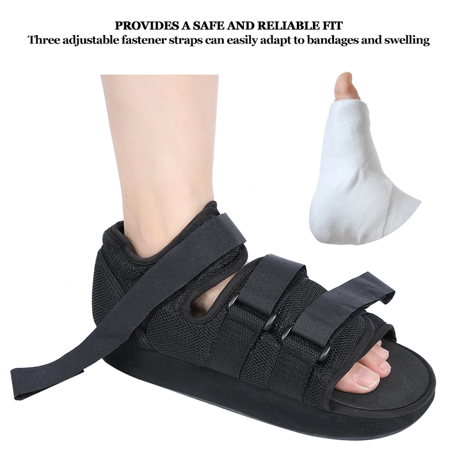 Breathable Cast Post-op Shoe Toe Walking Boot Shoe Foot Protection Cast Boot for Broken Foot Orthopedic Brace Foot Supports