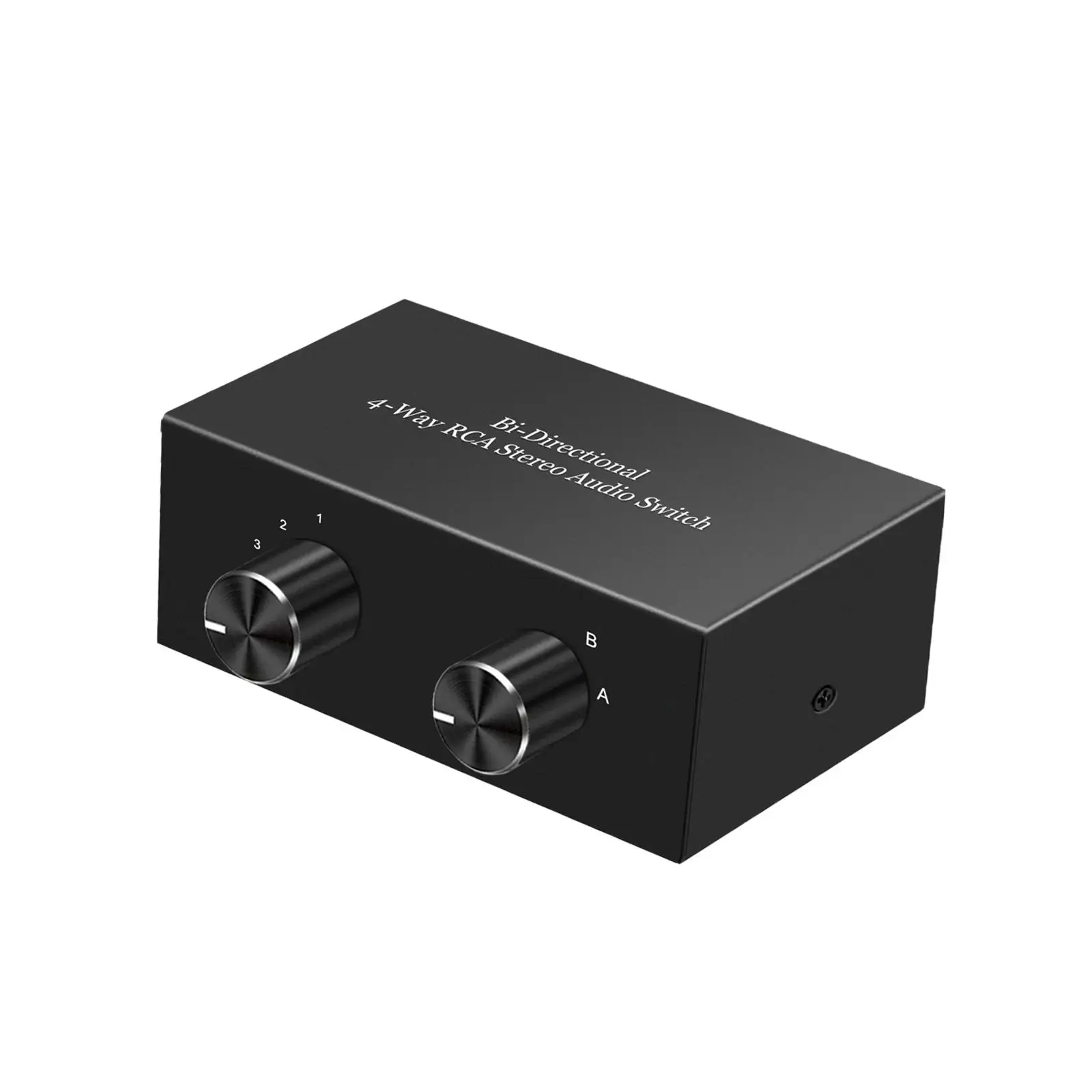 Multifunction Bi Directional 4 Way RCA Stereo Audio Switch Compact for Video
