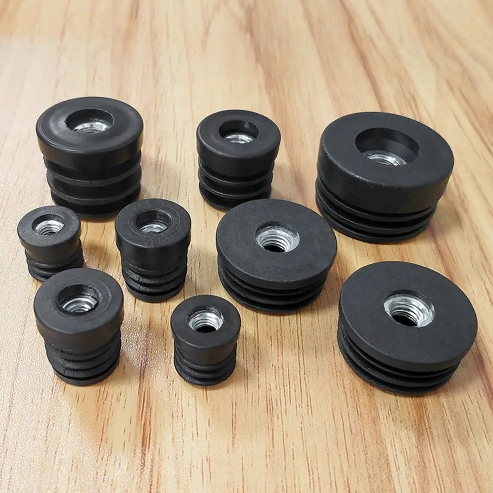 4Pcs/bag Round Plastic Furniture Leg Pipe Hole Plugs With Nut Hole Blanking End Cover Caps Chair Leg Furniture Leveling Feet