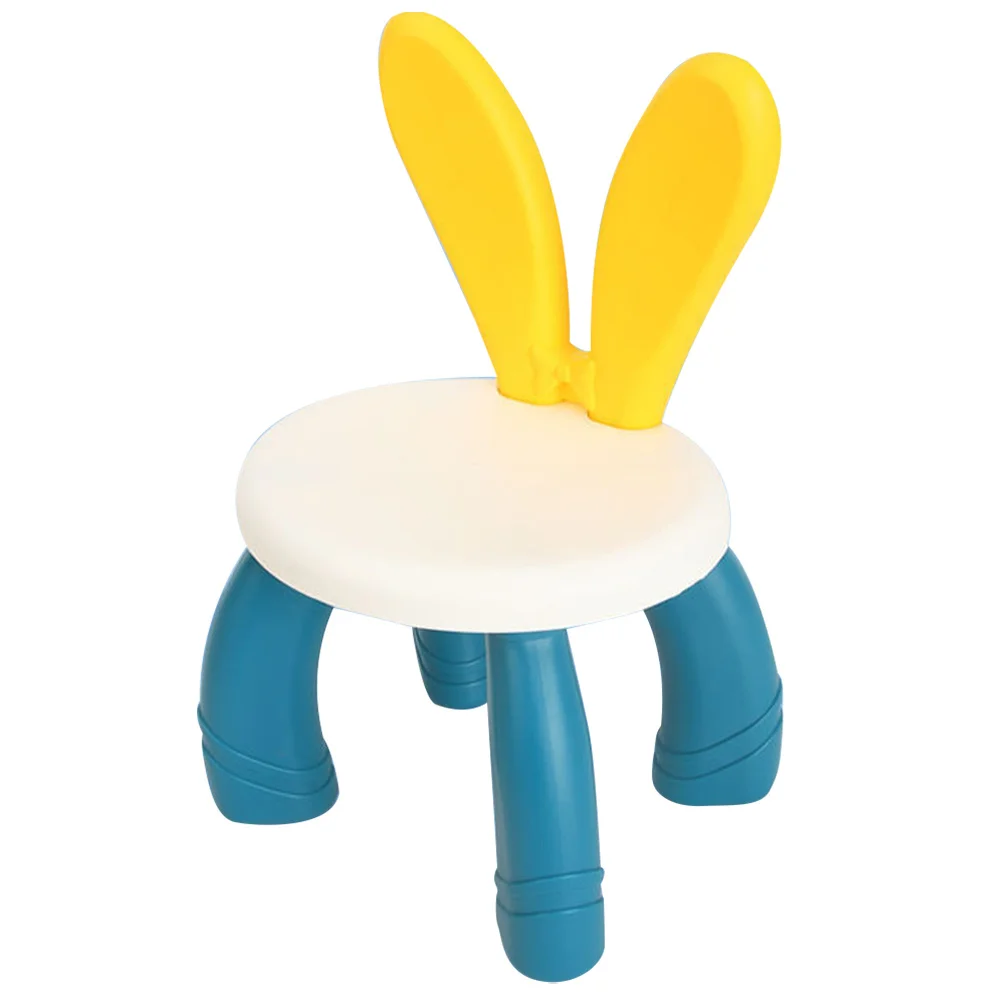 Kids Rabbit Ear Stool Lightweight Non-Skid Plastic Cartoon Footstool for Home Kindergarten Childrens Learning Seat Comfortable