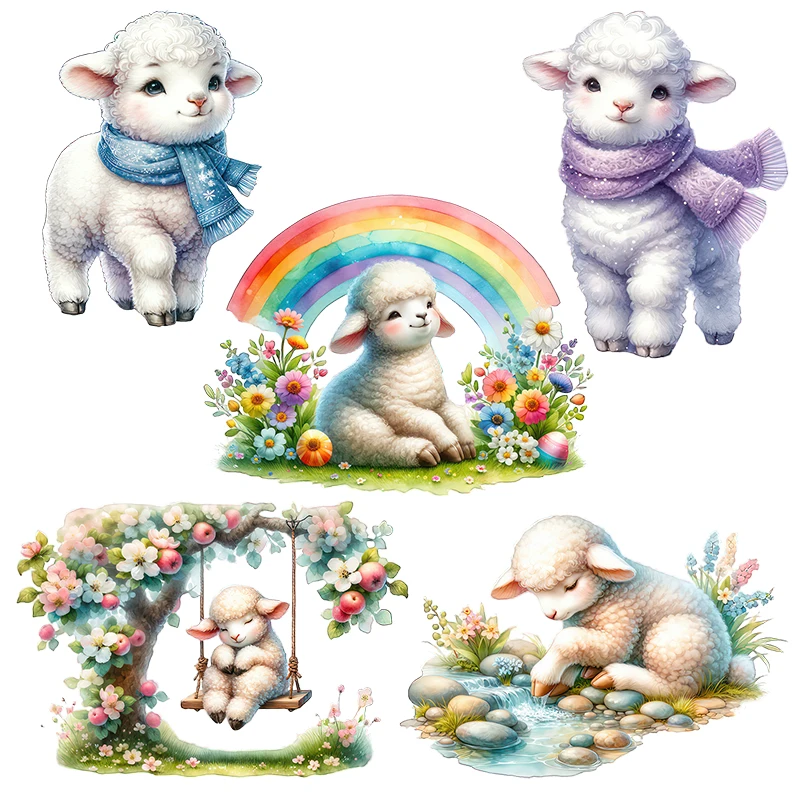 Three Ratels QB101 Cute Pet Lamb Cute wall Stickers for home decoration Bathroom Toilet Tile decals Car Stickers