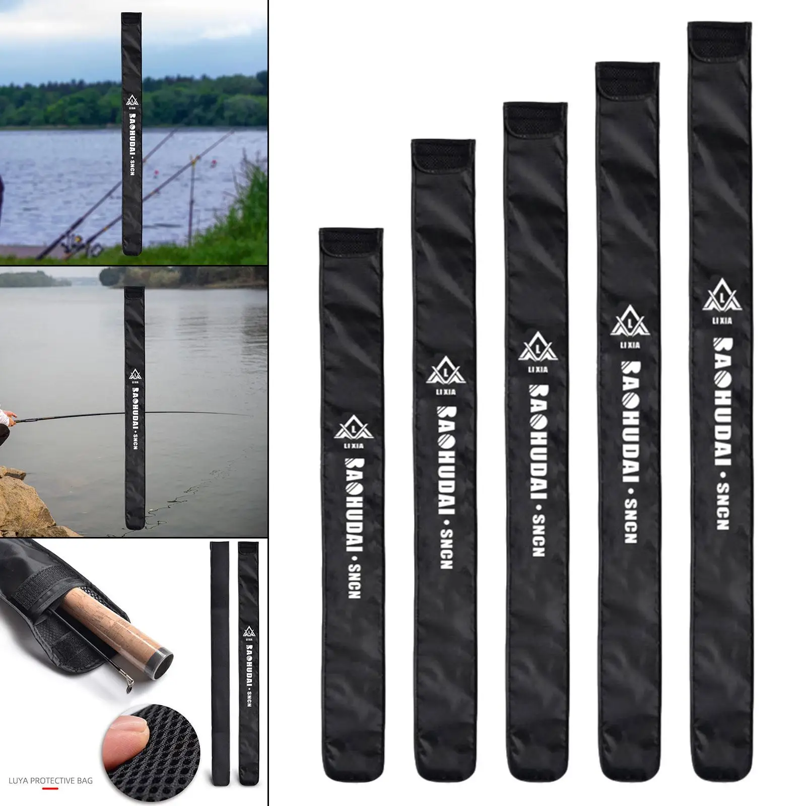 Durable Fishing Rod Sleeve Nylon Pole Protector Case Large Capacity Cover for Fishing Rod Storage and Carry
