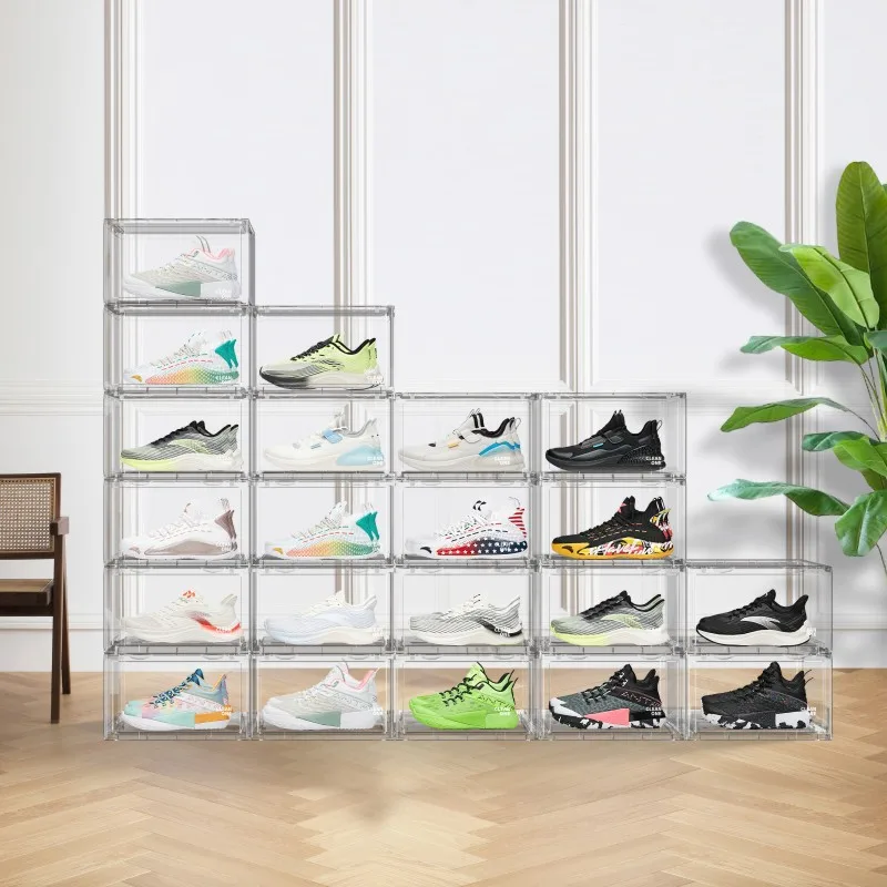 Full Transparent Acrylic Shoe Storage Box Living room Bedroom Gym Shoes High Heels Sneakers Dust Storage Box Shoe Cabinet