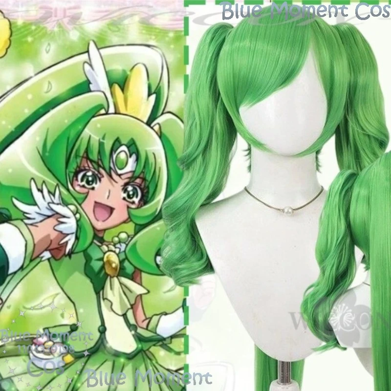 

Anime Smile Pretty Cure Cosplay Midorikawa Nao Cure March Green Twin Ponytails Magic Synthetic Hair Halloween Comic Con Festival