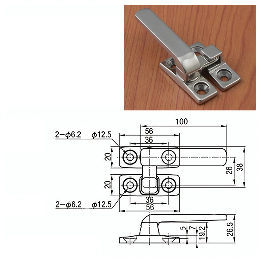 1 PC 80/100 มม.สแตนเลสสตีลล็อคสําหรับ Casement ลูกบิดชัตเตอร์ BUCKLE Handle Home Improvement อุปกรณ์เสริม
