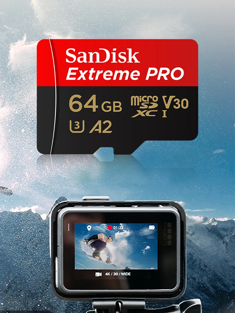 Karta SanDisk Extreme PRO MicroSDXC 32GB 64GB 128GB 256GB 512GB 1T UHS-I U3 A2 V30 Prędkość odczytu 200MB/s z adapterem SD, obsługa wideo 4K — zdjęcie produktu 7