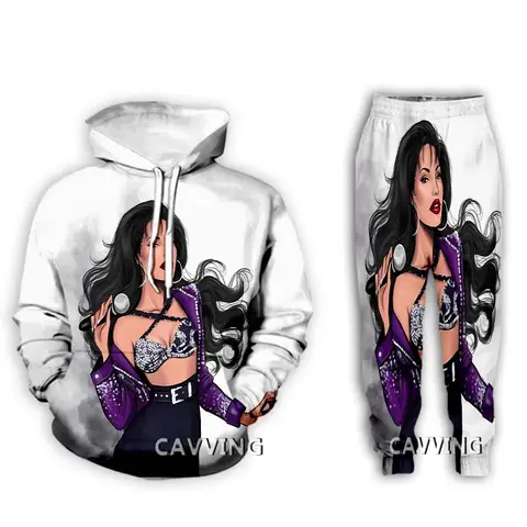 New Fashion 3D Print  Selena Quintanilla  Hoodies/Hooded Sweatshirts + Pants Trousers Suit Clothes Two-Pieces Sets  KK2