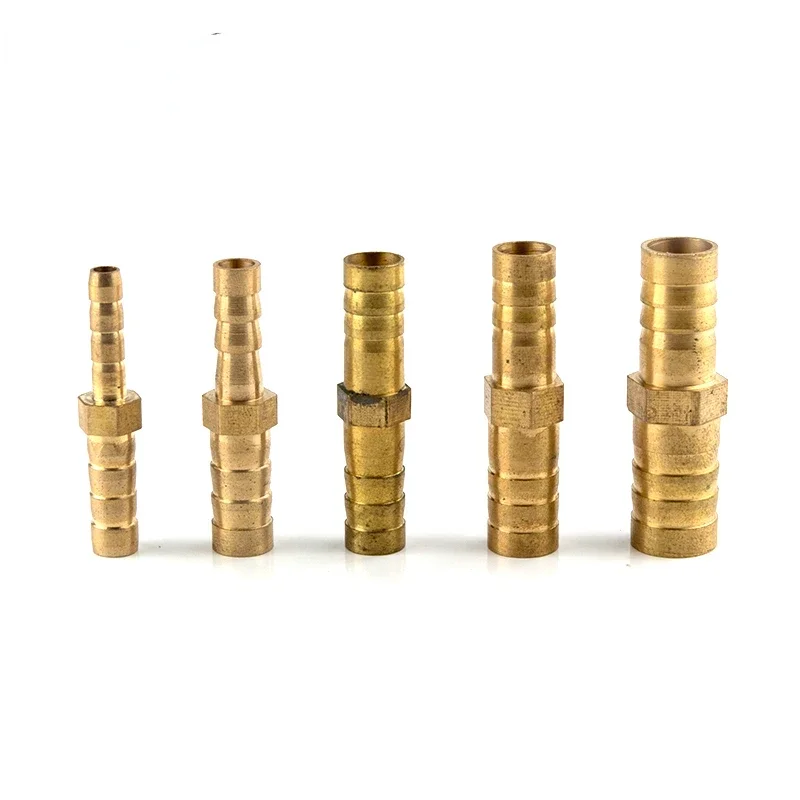 4 5 6 8 10 12 14 19 25mm Brass Pneumatic Tower Barb Pipe Fittings Straight Through Reducer Oil Water Gas Adapter