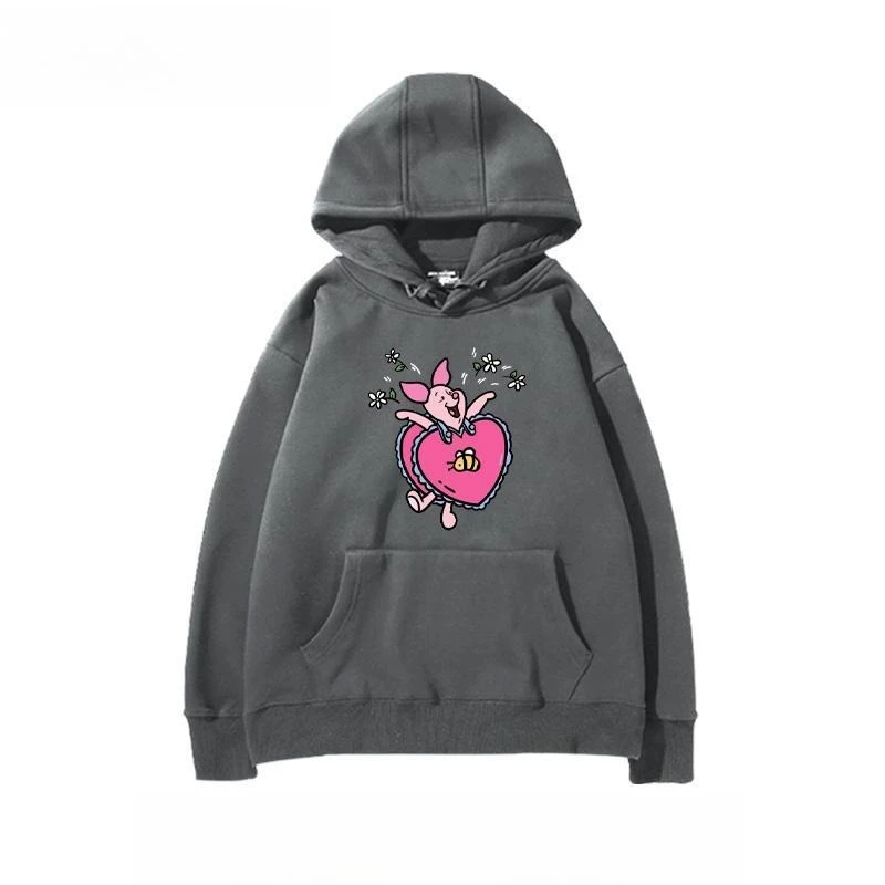 

Official Disney Winnie the Pooh Piglet Eeyore Hoodie Cartoon Couple Matching Unisex Loose Sweatshirt sudadera hombre hoodies