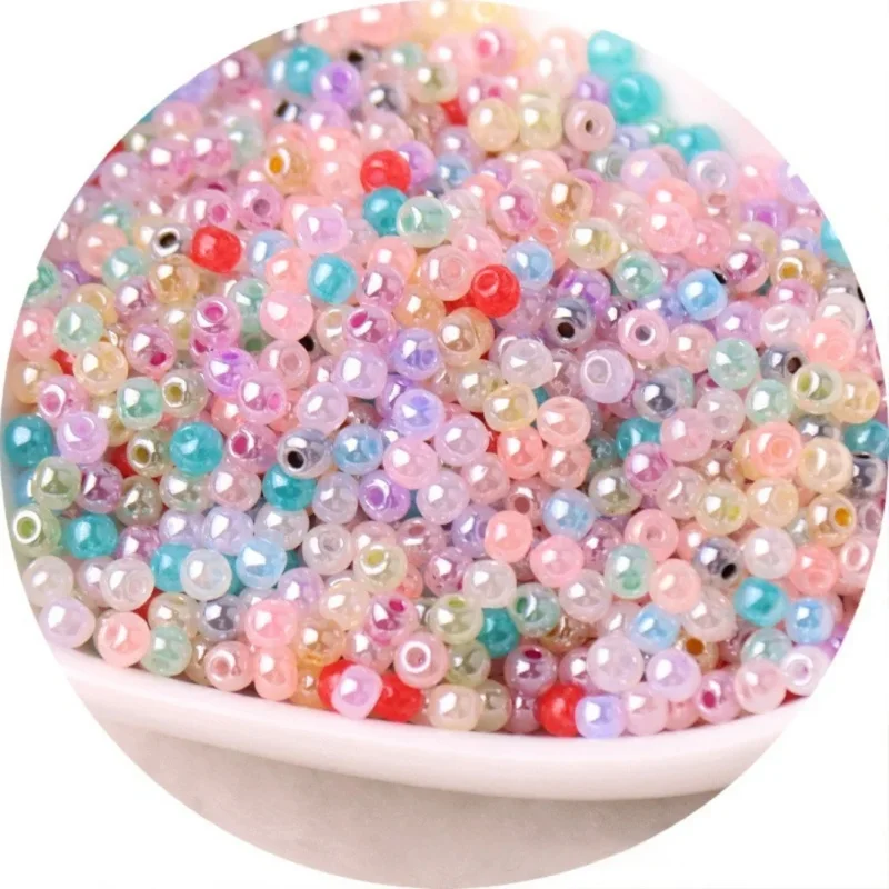 2/3/4mm imitation Czech butter imitation jade glass rice beads handmade DIY bead beads scattered glass beads