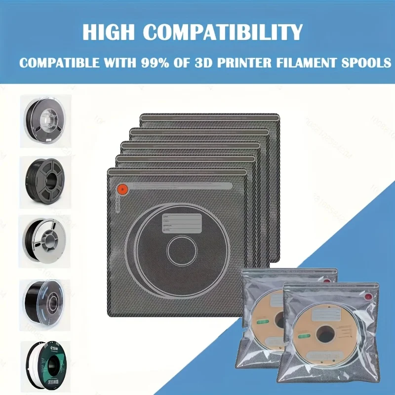 3D Filament Vacuum Storage Bag with Pump & Desiccant, Reusable Light-Blocking Dry Sealing Bag for 1kg PLA Spools 11.8x13.4" gallery 2