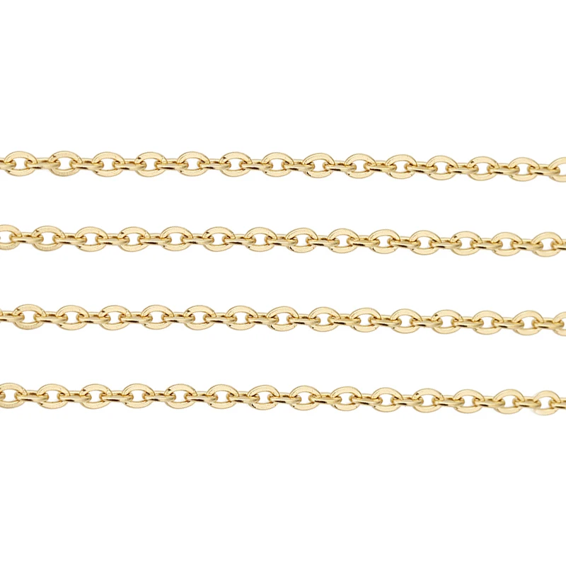 5 Meter Edelstahl-Gliederketten Bulk Lot 1 1,5 2 2,5 mm goldfarbene Halskettenketten für DIY-Armbandzubehör Schmuckherstellung