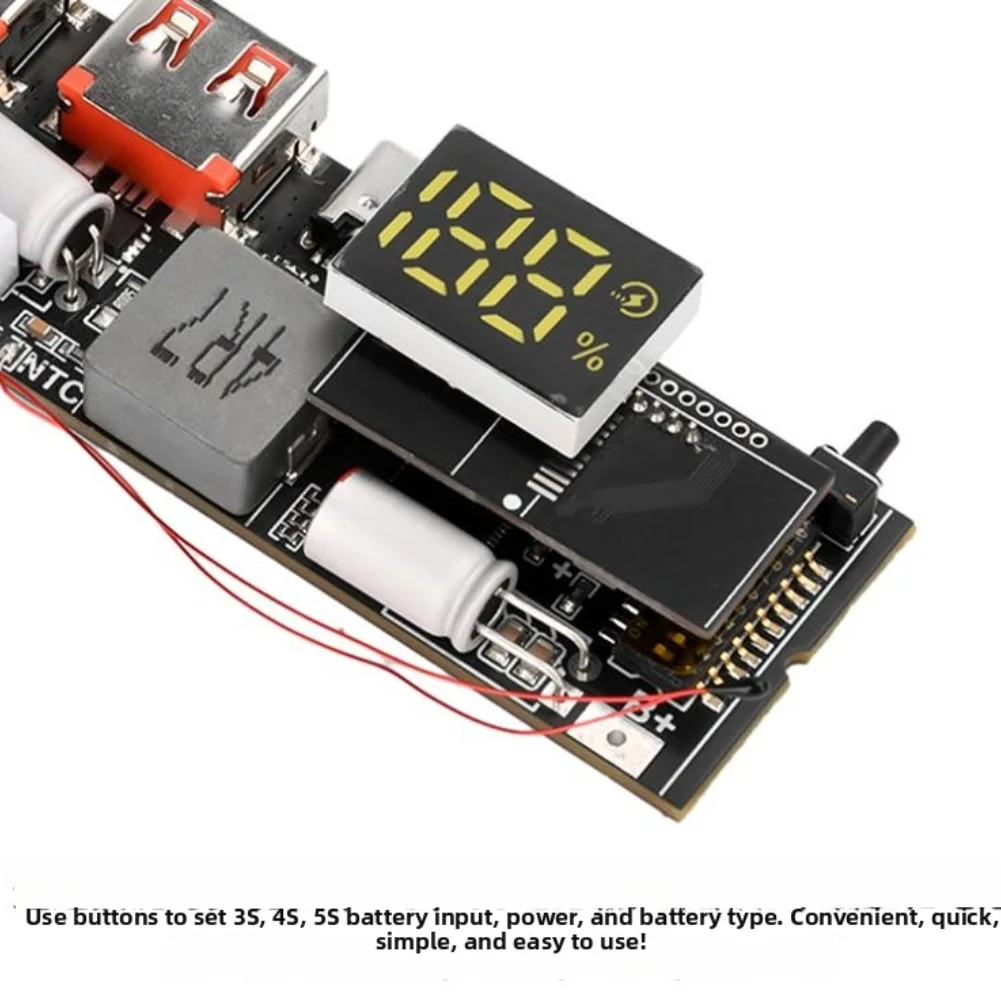 

100W Fast Charging Power Bank Module Circuit Board With Solar Charging And Bidirectional QC PD VOOC Support