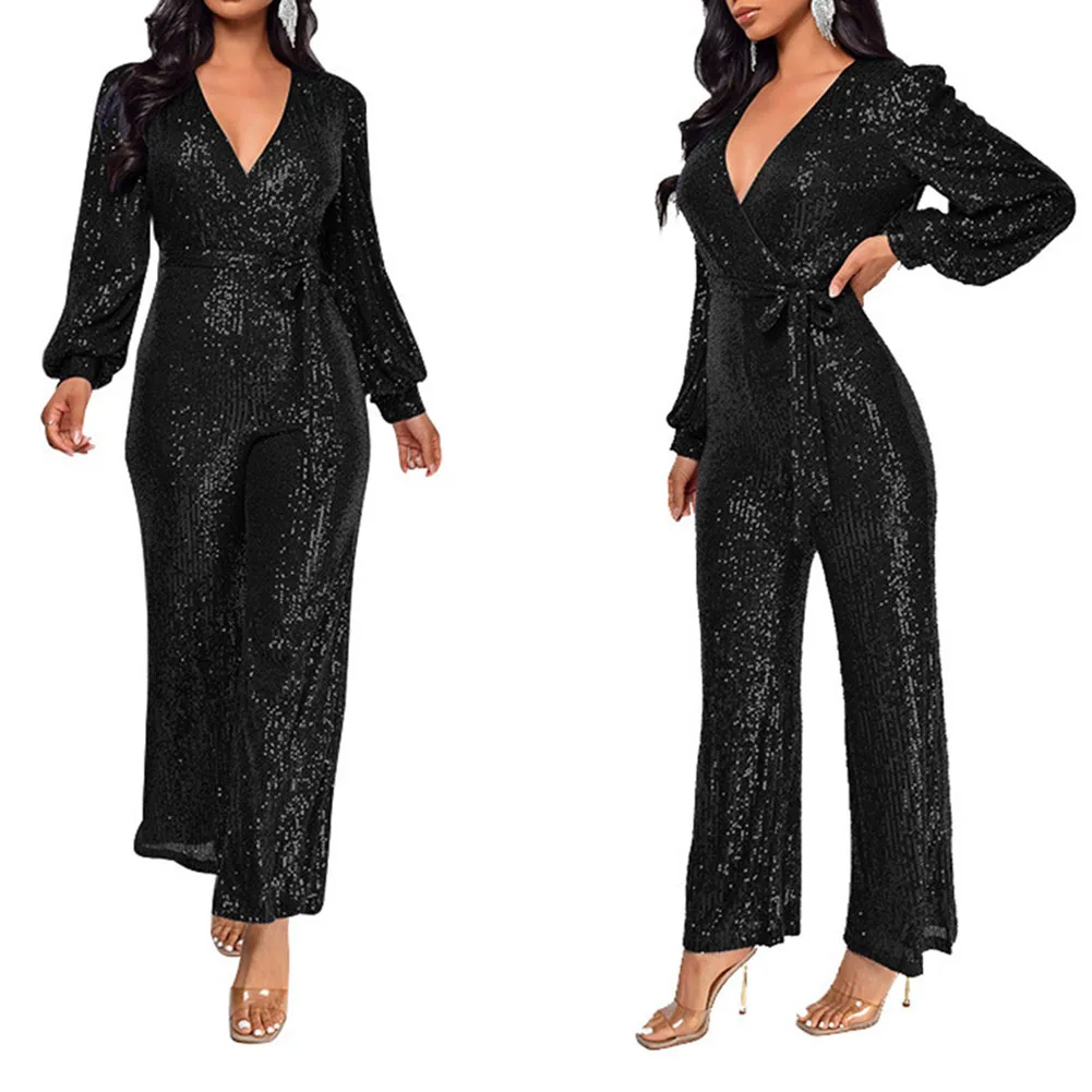 Autunno Inverno Donna Outfit Tuta da donna Donna Autunno Inverno Verde chiaro Pagliaccetti a maniche lunghe Party Outfit Modello tinta unita