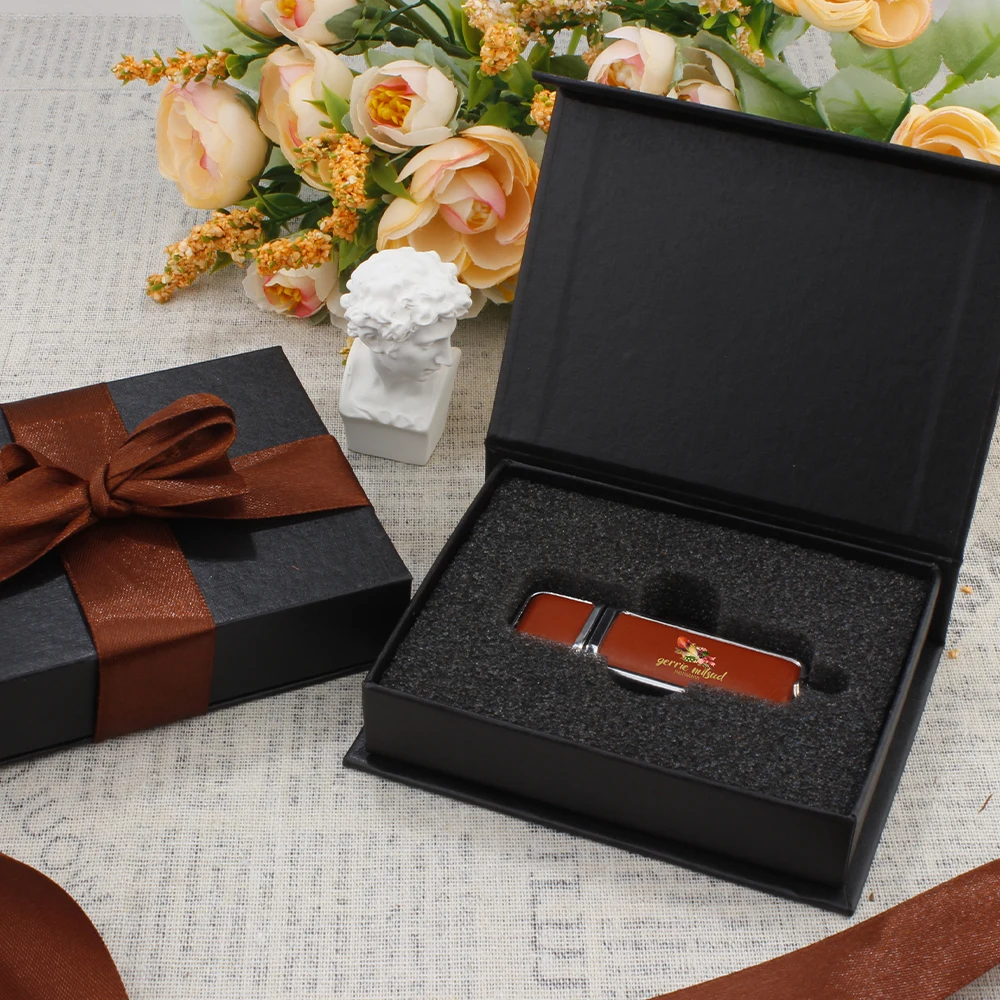 Imagem -05 - Personalizado Couro Usb Flash Drive Memory Stick Impressão a Cores Livre Presentes de Casamento gb 32gb 64 gb 128gb 10 Pcs por Lote