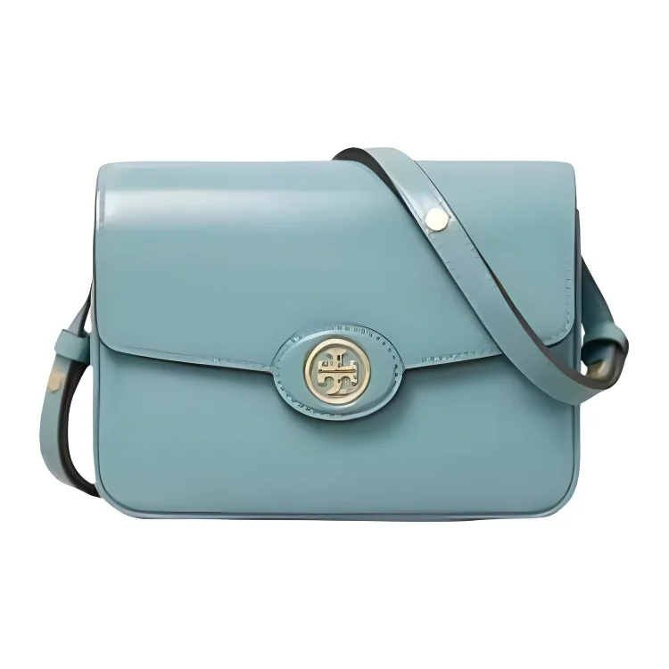 TORY BURCH Robinson Adjustable Strap Cow Leather Tofu Bag, Handbag, Shoulder Bag Medium Women's Dark Turquoise 143122-404