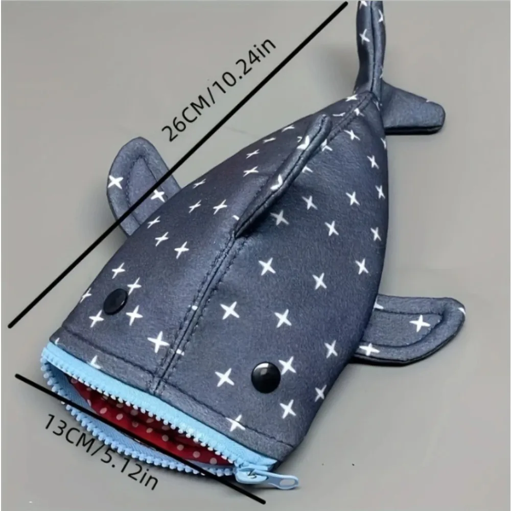 1PCS Creative Shark Pen Bag for Students, Cute and Funny, Large Capacity Storage Bag