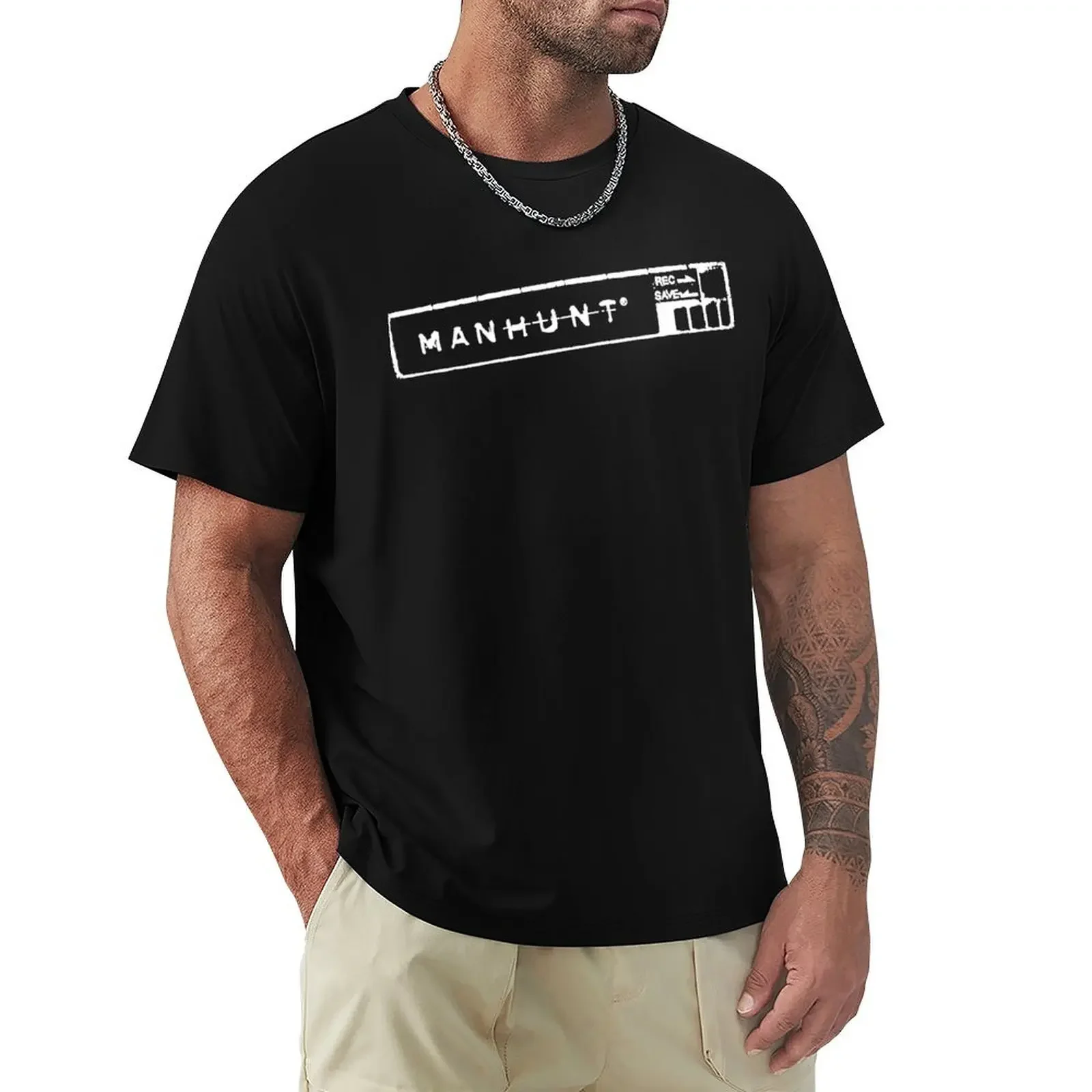 Manhunt T-shirt customs aesthetic clothes cotton plus size top mens champion t shirts new in tops & tees Short Sleeve harajuku