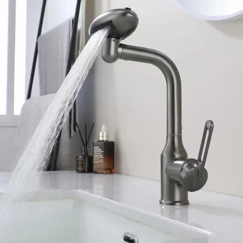 Stainless Steel Basin Faucets Bathroom Faucet Household Multi-Function 4 Modes Nozzle Faucet Filtration Hot and Cold Tap