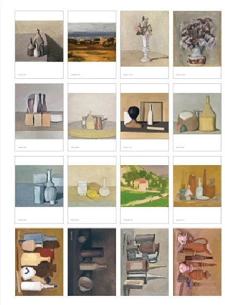 30 Sheets/Set Italy Artist Giorgio Morandi Art Painting Postcard Retro Artwork Painting Greeting Card Junk Journal Decoration