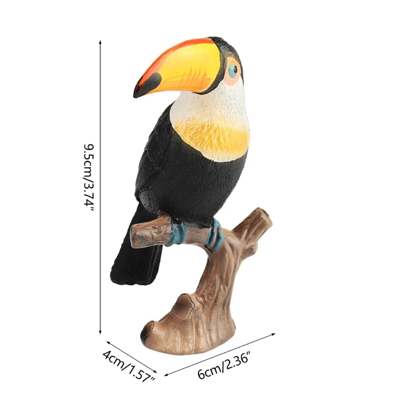 Figurine d'oiseau Toucan réaliste, modèle Animal, collection loisirs, décors bureau D5QA