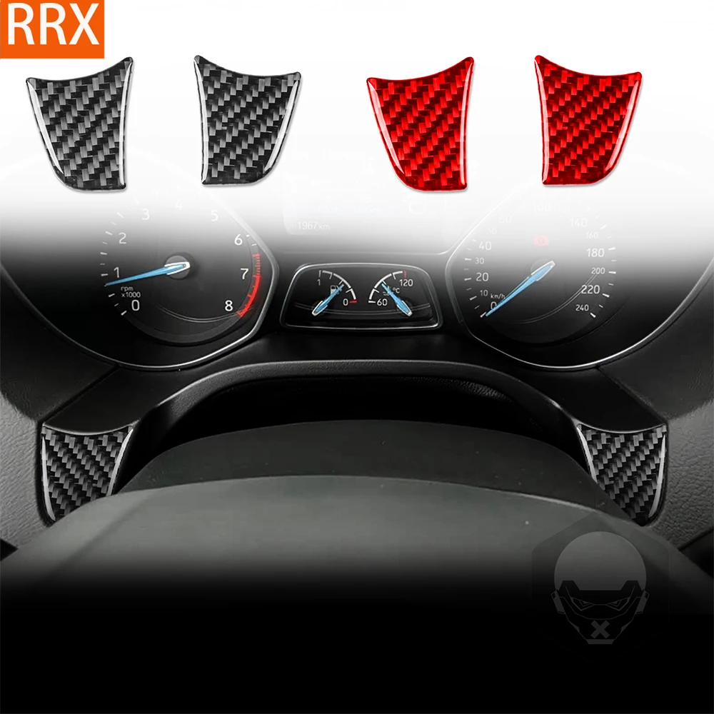 For Ford Focus SE RS ST Ecoboost 2015-2018 Real Carbon Fiber Stickers  Speedometer side panel Car Accessories inside decorative