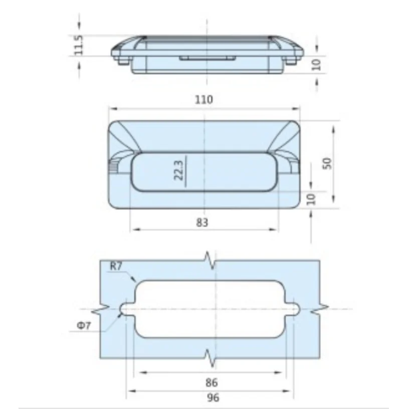 LS122 Embedded zinc alloy distribution box Pull handle Ls533 invisible concealed handle Sliding door electric cabinet handle