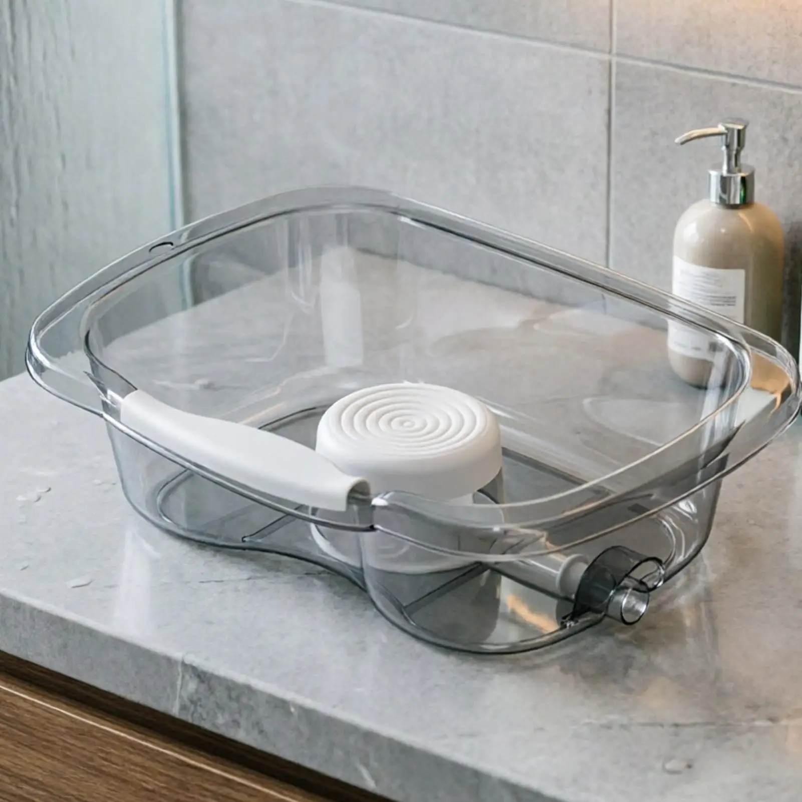 Portable Shampoo Bowl with Neck Support Lightweight Bedridden Hair Washing Basin Elderly Pregnant Patient Home Bedside Bath Tray