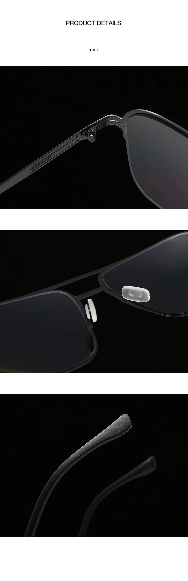 Modische Herren-Sonnenbrille aus Edelstahl mit doppeltem Fass, ultraleicht, hochwertig, sonnenblockierende Sonnenbrille mit großem Rahmen 5129 – Detail 8