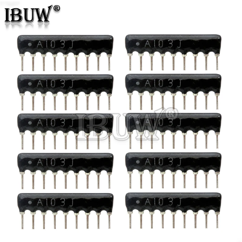 10pcs 5PIN 9PIN exclusion Network Resistor array DIP 100 220 330 470 510 680 1K 1.2K 1.5K 2K 2.2K 3.3K 4.7K 10K 100K ohm