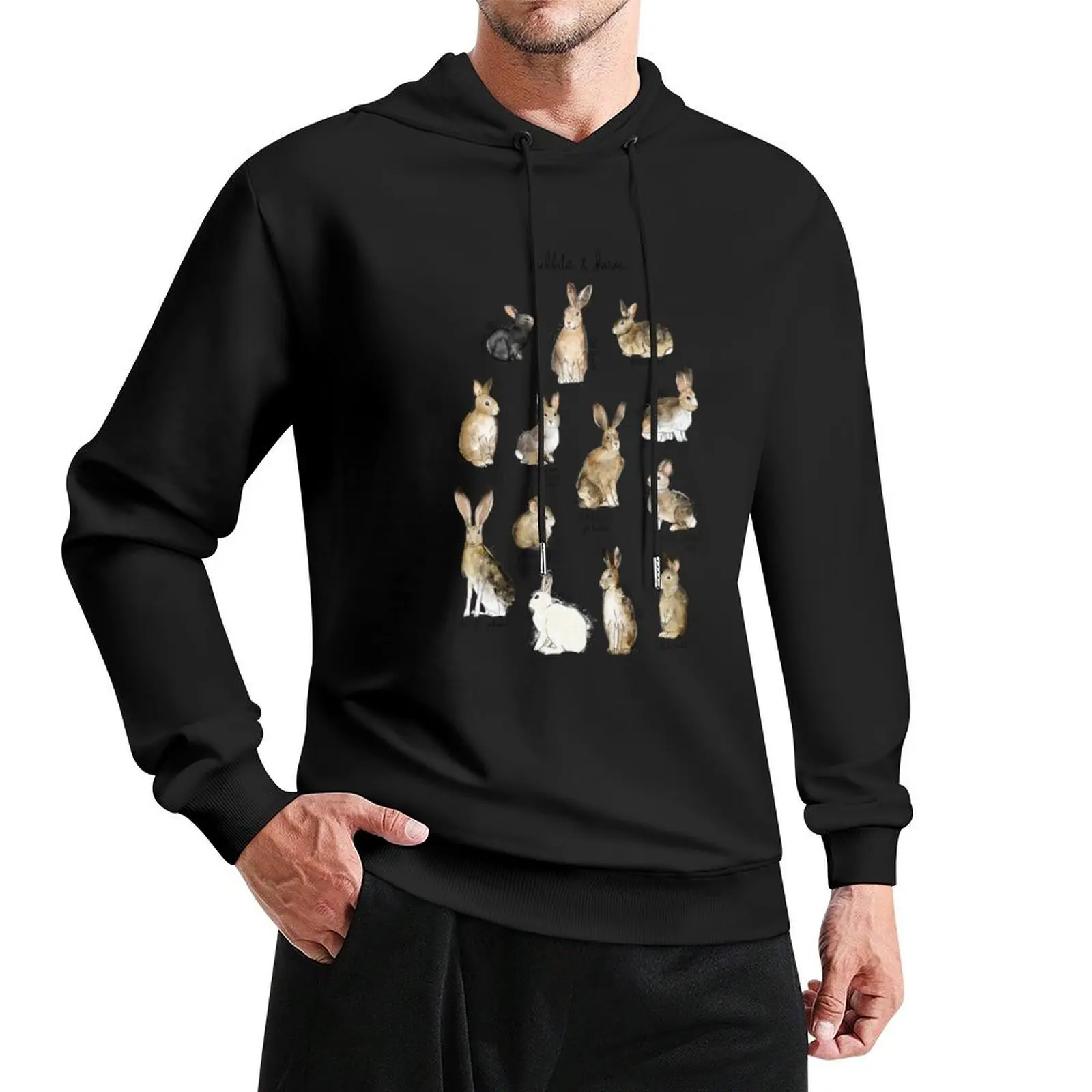 Rabbits & Hares Pullover Hoodie men clothes mens designer clothes men's sweat-shirt graphic hoodies