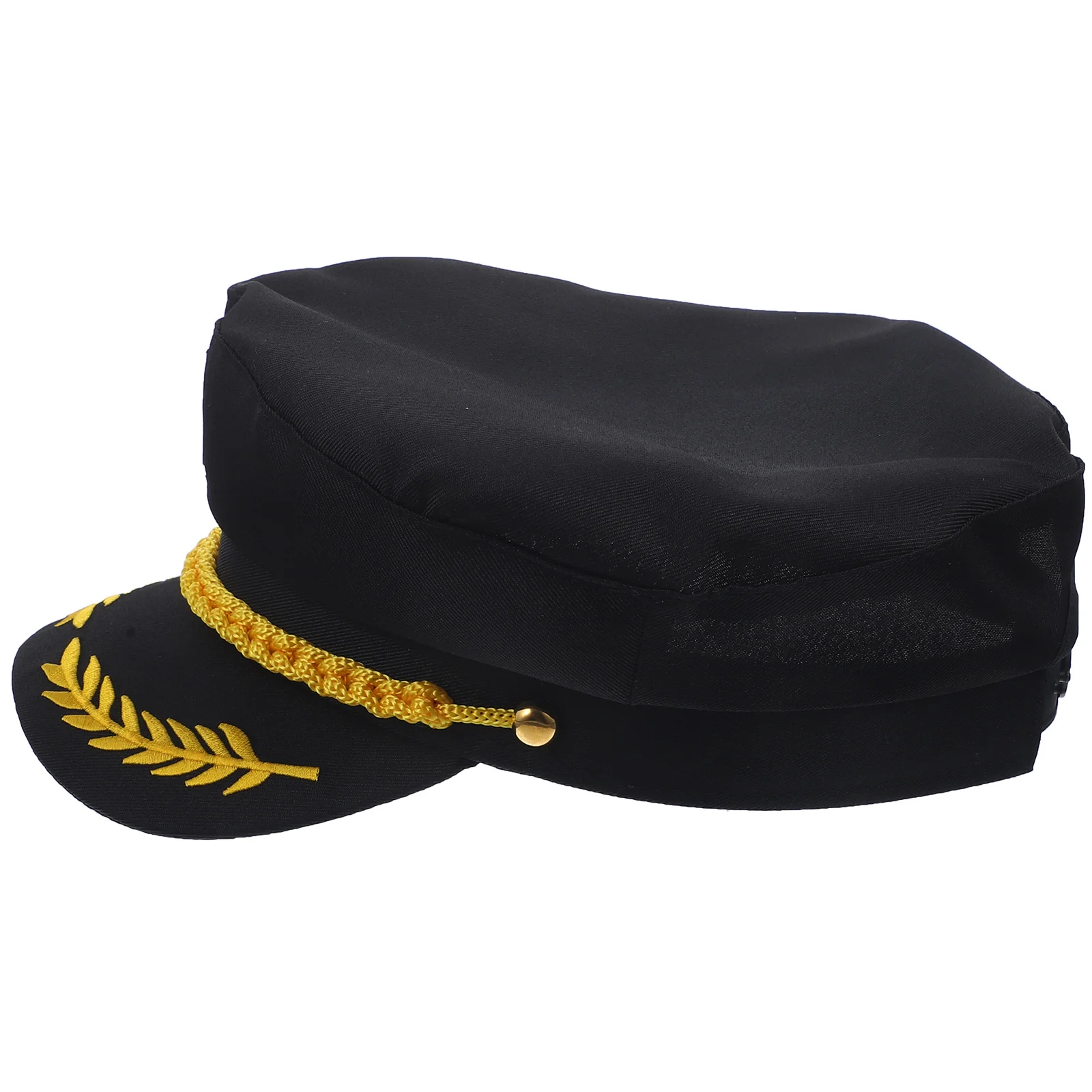1pc Navy Captain Hat Embroidered Black Adult Sailor Costume Cap Lightweight Cosplay Gift For Kids Men Women Decor Accessory