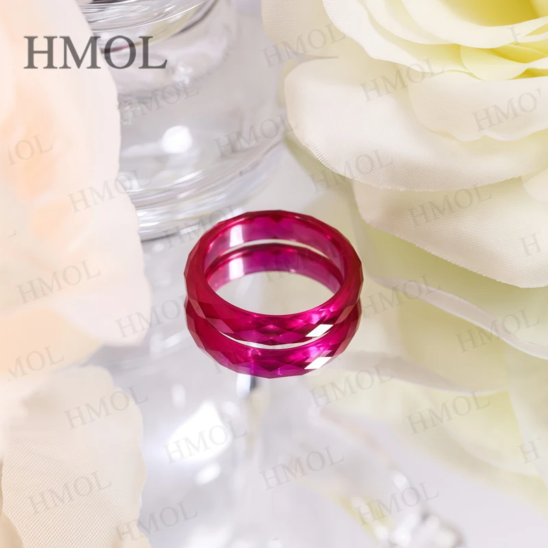 Custom Ruby Moissanite Gemstone Ring Round Cut Full Size Unisex Design For Women Men Weddiing Birthday Party Jewelry Gifts
