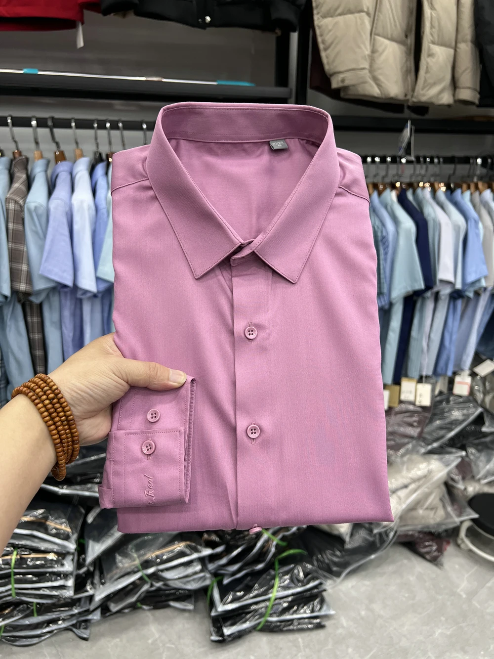 

Dongjia Spring New Busin Casual irt Soft Smooth Pure Color Commute to Work White Long Sve irt Youth Polyester Visco...