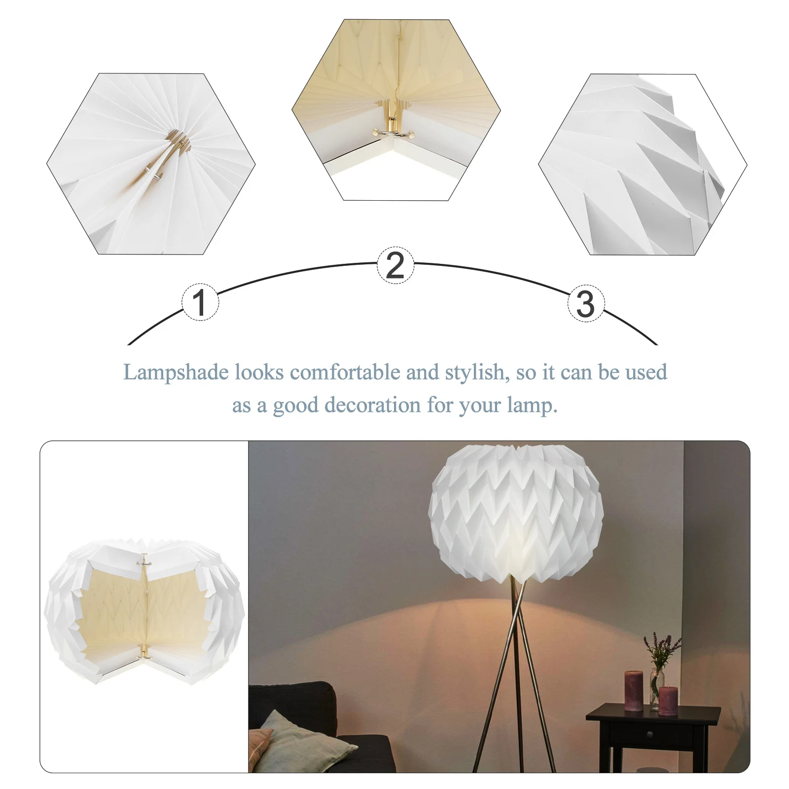 

Creative Folding Origami Lantern Lampshade Hanging Light Cover Home Bar Decor Folding Origami Lampshade Hanging Light Cover