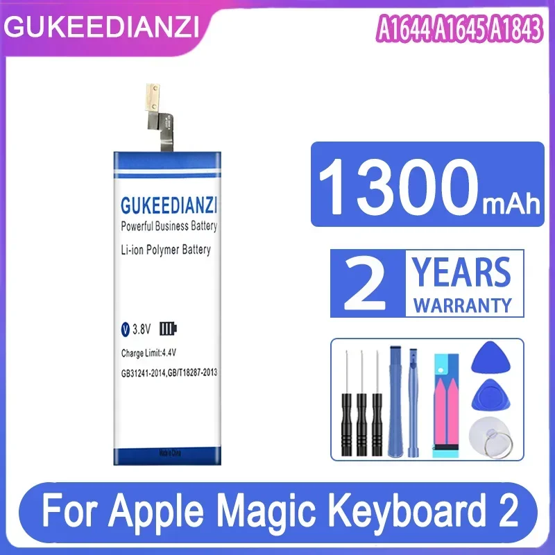 GUKEEDIANZI Battery A1644 A1645 A1843 A1672 A1657 1300mAh/2600mAh For Apple Magic Keyboard/Mouse 2 Wireless 020-00634 020-00633