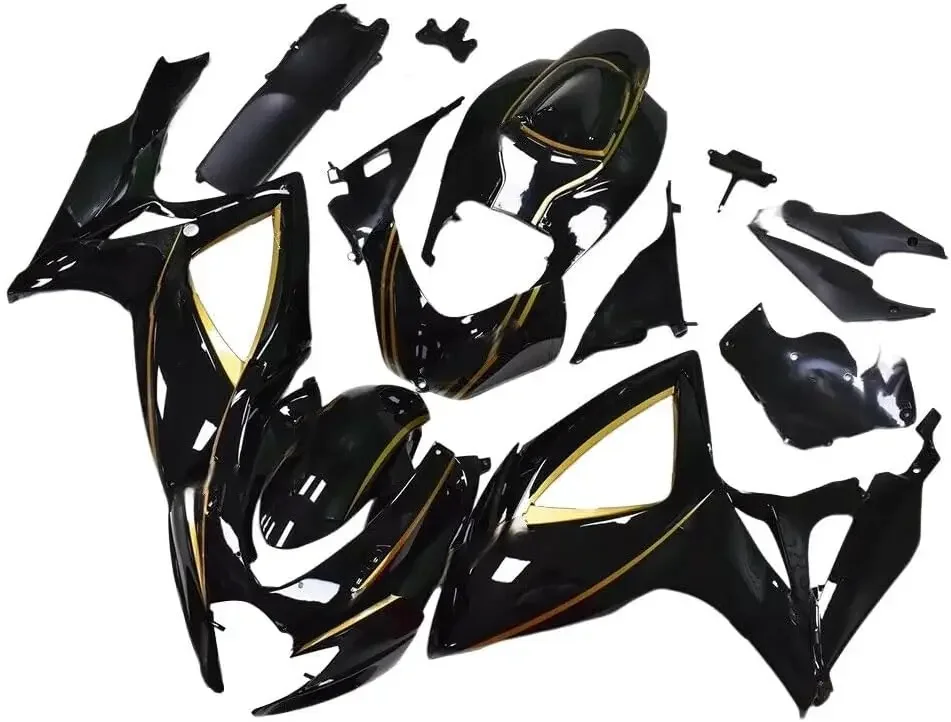 

ABS Plastic Gloss Gold Black Fairing Kit Fit for Suzuki GSXR600 GSXR750 K6 2006 2007 GSXR 600 GSXR 750 06 07 GSX-R600 GSX-R750 I