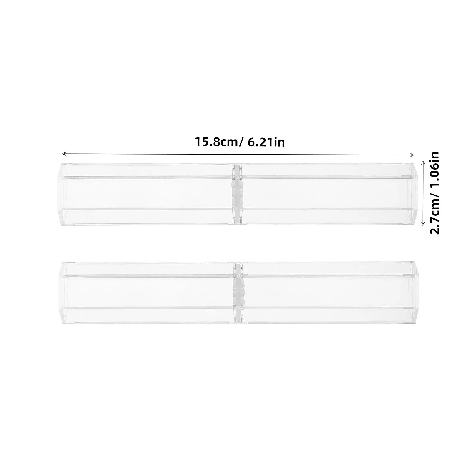 12Pcs Clear Acrylic Hexagon Pen Box Transparent Pencil Case Exam School Office Business Stationery Organizer Pen Container