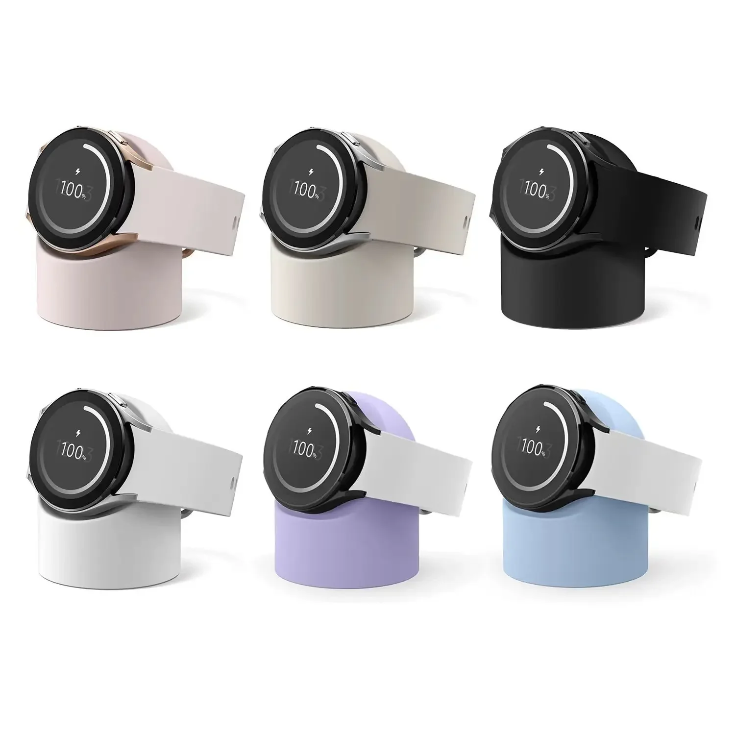 Silicone Charging Stand for Samsung Galaxy Watch 7/6/5/4 40mm 44mm Ultra 47mm Charging Seat Storage Seat Watch 5 Pro/6 4 Classic