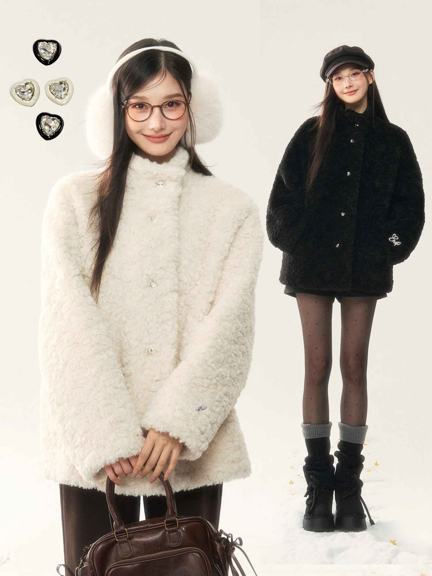 

ELEVEN SP Winter Thiened Lamb Fur Vest Women's Korean Sle Commute Inteated Leather Fur Outerwear Upper Body Warmth