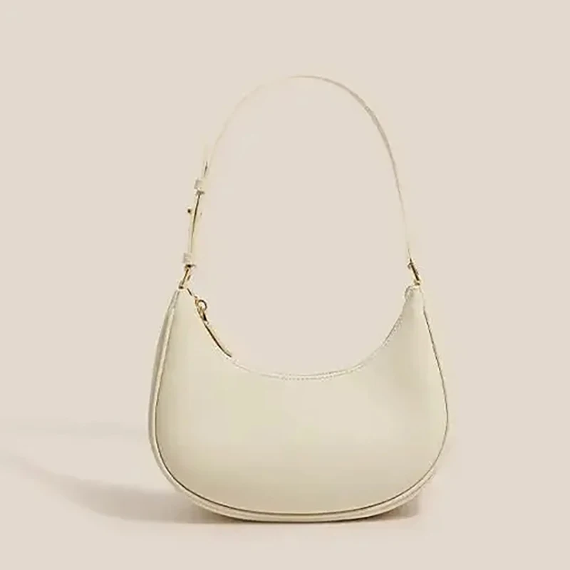 

Cross-Border Simple Underarm Women's Shoulder Bag Niche French Bread Bag 2024 New Style Half-Moon Bag Fiberglass Fabric Material