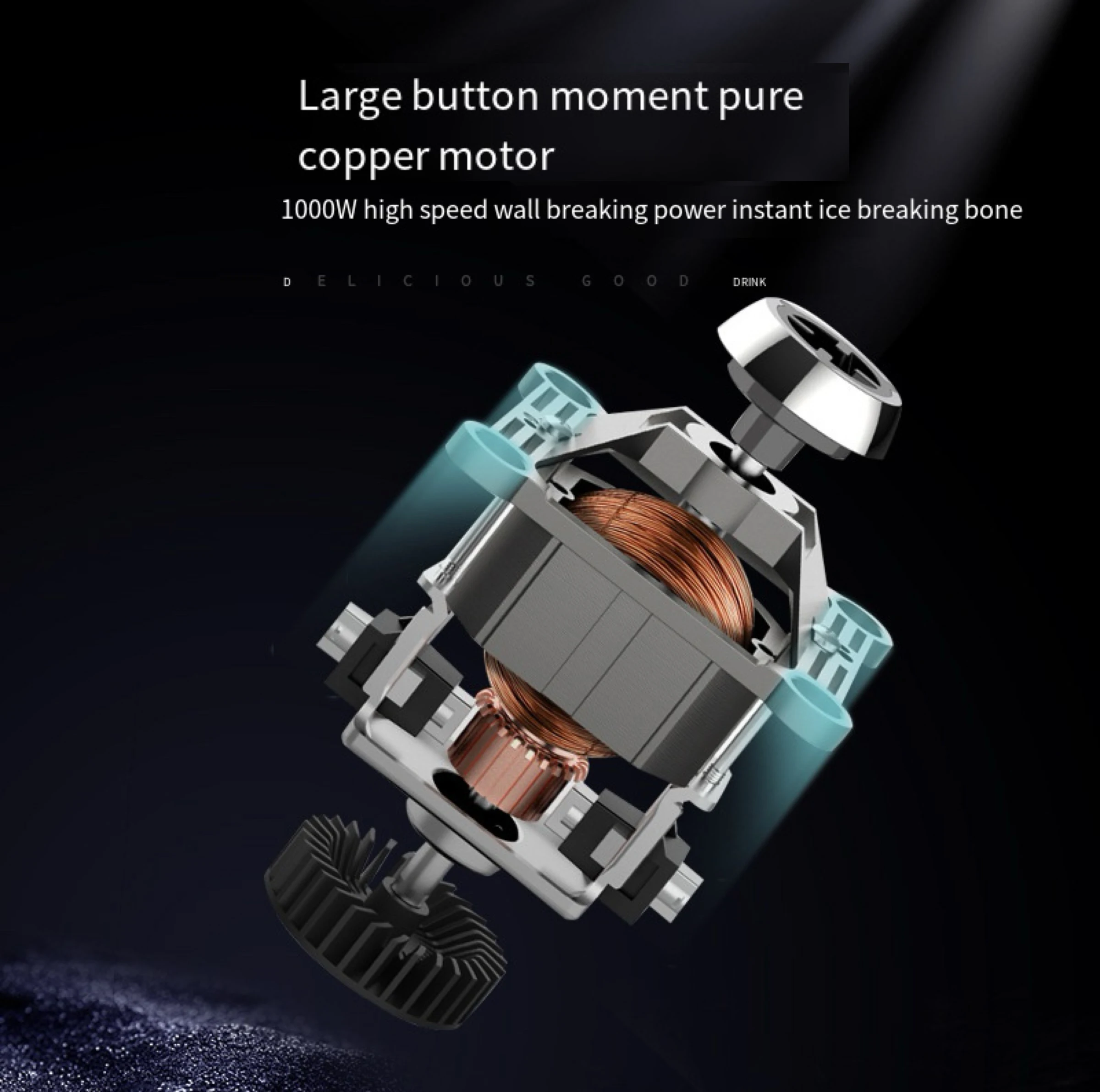 خلاط ذكي محمول مع لوحة اللمس يتحكم في عصارة وخلاط كهربائي متعدد الوظائف للاستخدام في المطبخ وحاوية زجاجية