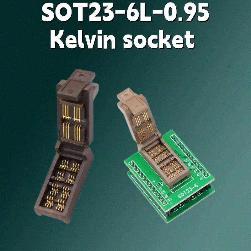 sot23-6l-sc-74-to-dip6-adapter-socket-14mm-ultra-thin-gold-plated-kelvin-4-wire-high-temp-resistant