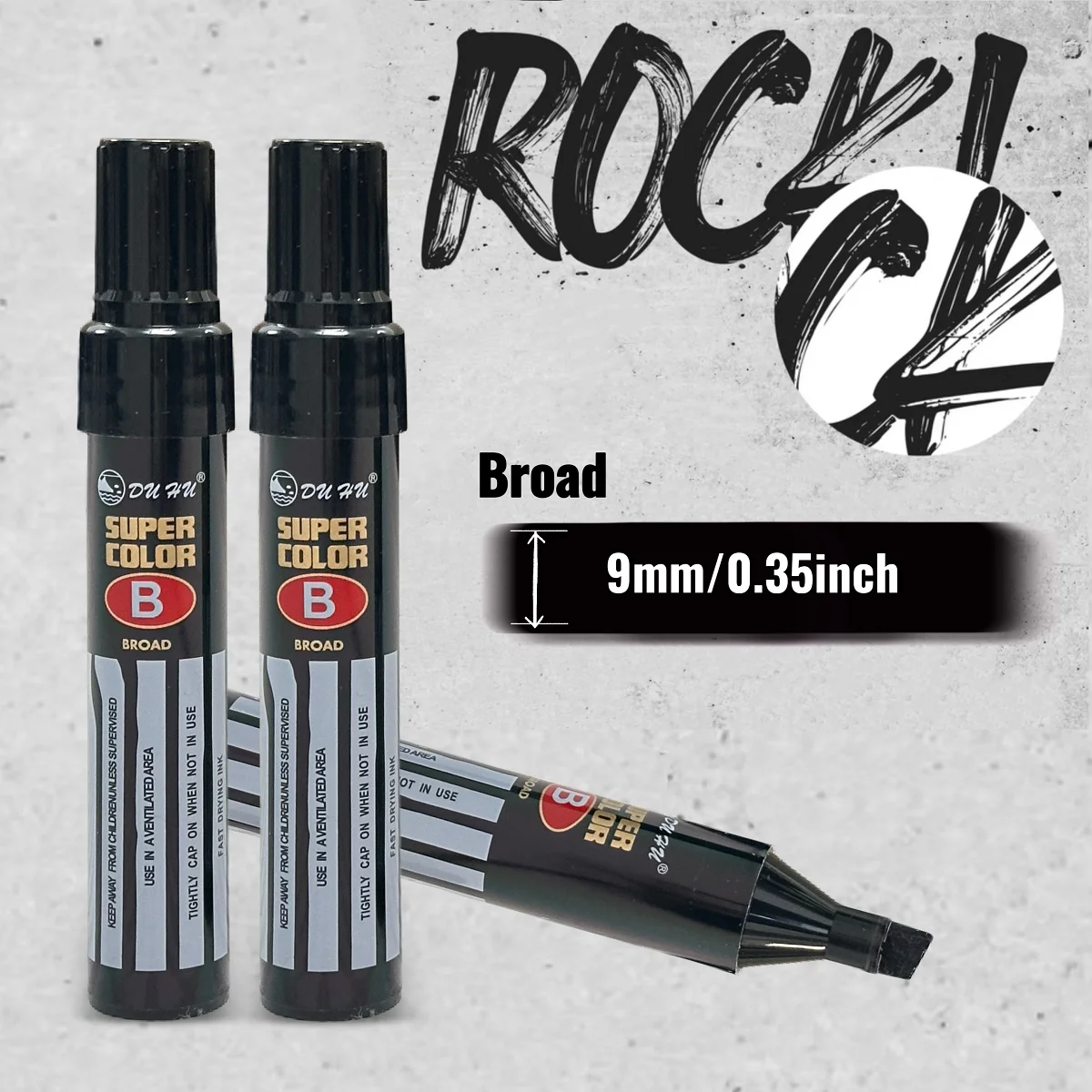 

2-Pack Jumbo Broad Tip Black Marker Pens for Address & Identity Protection, Extra Wide Chisel Point, Fast-Drying Ink, High Cover