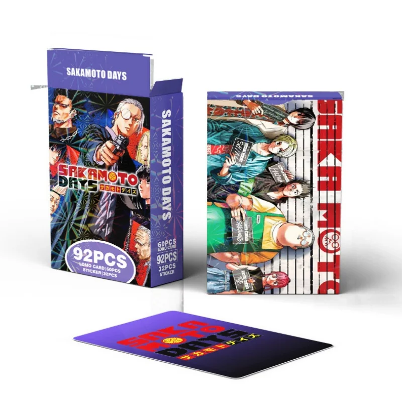 การ์ด SAKAMOTO DAYS 92 ชิ้น/ชุด การ์ดอนิเมะญี่ปุ่นแบบโลโม่ สติกเกอร์เกม พร้อมโปสการ์ด ข้อความ รูปภาพ ของขวัญ ของสะสมสำหรับแฟนคลับ ของเล่น