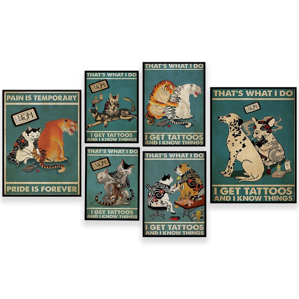 tiger tattoo pain is temporary pride is forever cat tattoo artist this is what i do i tattoo what i know poster, tattoo gift