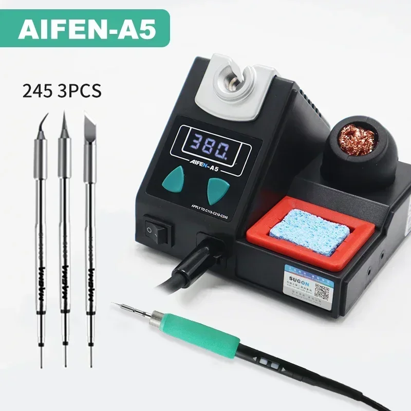 

A5 welding station compatible with soldering iron head C210 245 C115 handle welding and rework station electronic tools 220V