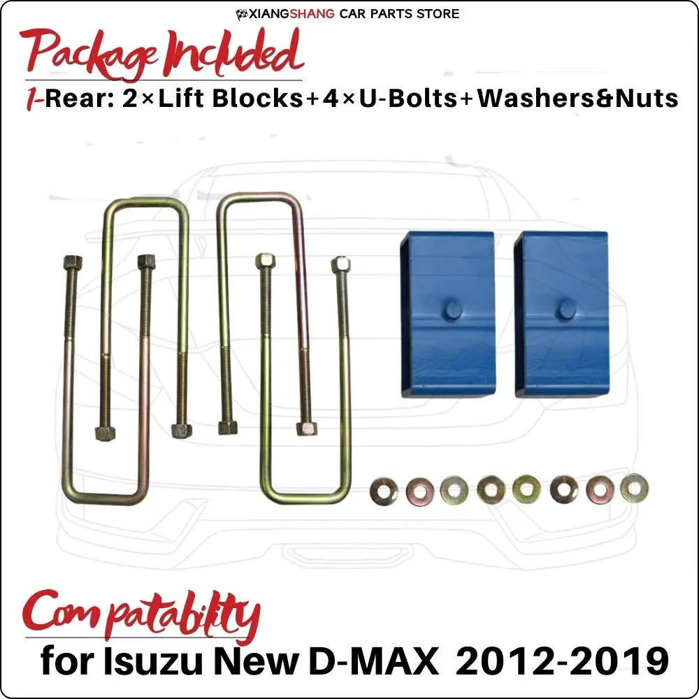 51MM Rear Lift Up Kits for Isuzu New D-MAX / Rodeo 2012-2019 Suspension Blocks UBolt Kit Raise Adapter Strut Spring